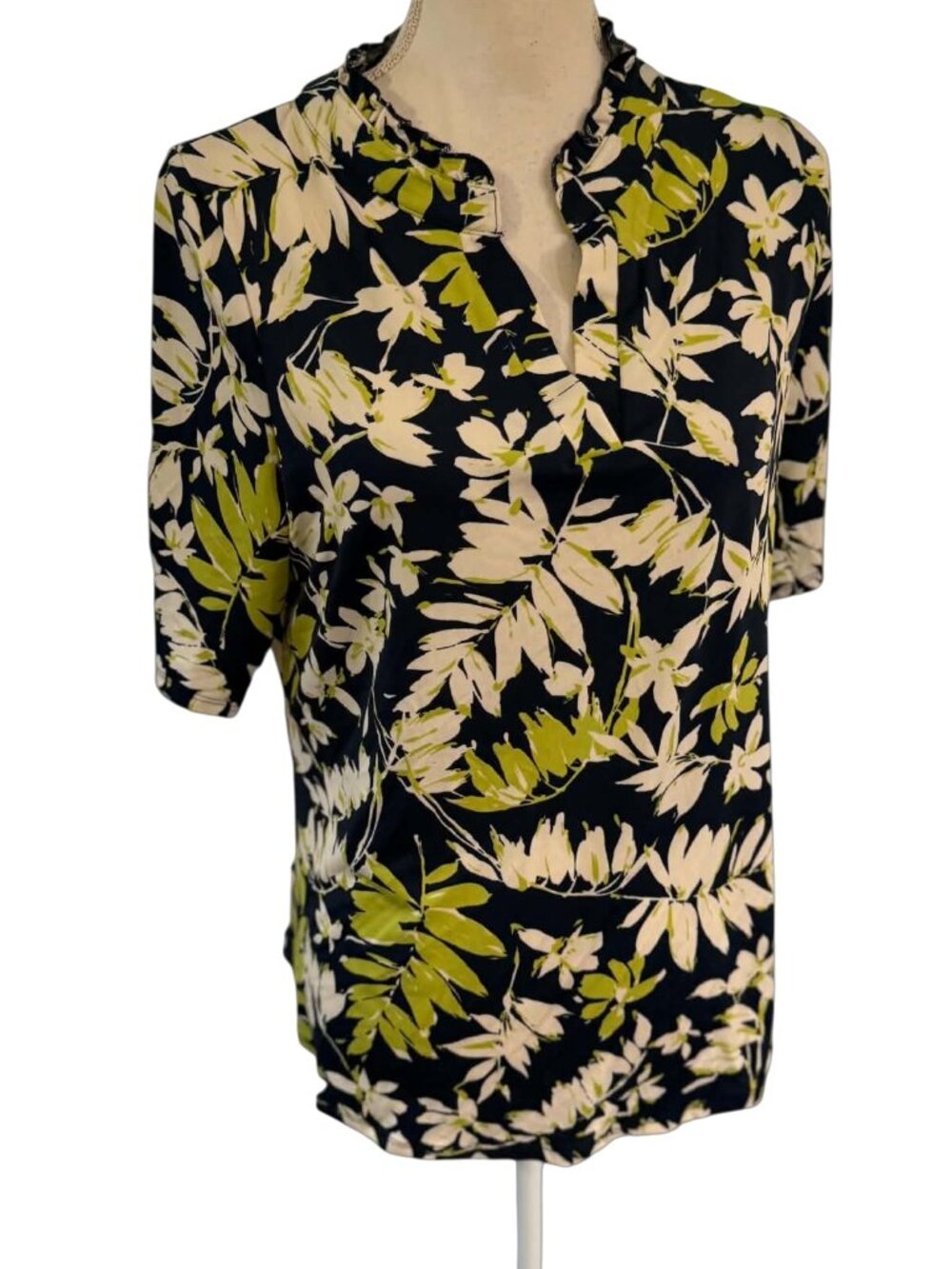 PerSeption Concept Shirt Sleeve Tropical Floral Top NWT